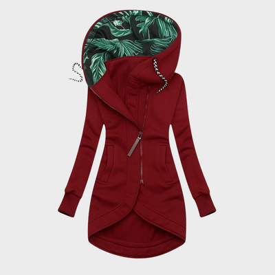 Sierra | Elegancki płaszcz z zamkiem błyskawicznym i kapturem